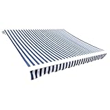 puraday Markisen Ersatzstoff 3x2,5 m Markisenbespannung Blau und Weiß Markiesenstoff Wasserdicht Polyester mit PU-Beschichtung