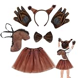 Eichhörnchen-Mädchen-Kostüm, realistisches Halloween-Zubehör, Tier-Kostüm, Outfit mit Handschuhen, für Weihnachten, Ostern, Maskeraden, Theater, Schule, Theater, Schule, Fotoshooting, Bühne