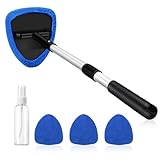 Vonavira Windschutzscheiben Reiniger 5-teiliges Set – Auto Scheibenreiniger mit Teleskopstange, 3 Mikrofaserpads & Sprühflasche – Scheibenreiniger Auto für innen & außen