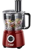 Russell Hobbs Küchenmaschine Multi [Standmixer/Mixer/Zerkleinerer/Schneider/Raspeler/Rührer] Food Processor Desire Rot (Mixen, Schneiden & Raspeln etc., Spülmaschinengeeignetes Zubehör, 600W) 24730-56