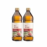 Sanct Bernhard Bio-Bratöl | 100% High-Oleic-Sonnenblumenöl | Hoch erhitzbar | Zum Kochen, Frittieren & Backen | 2x 750-ml-Flasche