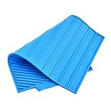 Mikinona Rutschfeste Silikonmatte Entleeren Saugfähige Abtropfmatte Trockenmatte Rutschfeste Unterlage Hitzebeständige Matte Blue