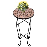 Mosaik-Pflanzenständer, Terrakotta, für den Außenbereich, Terrasse, Blume, Beistelltisch, Gartendekoration