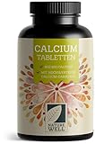 Calcium Tabletten 180x - optimal hochdosiert mit 800 mg Calcium pro Tag - Erhalt normaler Knochen & Zähne - laborgeprüft mit Zertifikat - ohne unerwünschte Zusätze - 100% vegan - Vorrat für 90 Tage