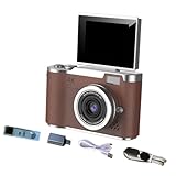 LeeQinersw 4K-Digitalkamera, 8-facher Digitalzoom, Kamera, 180°-Klappbildschirm, für Studenten und Teenager, Braun