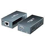 PWAYTEK 4K HDMI Extender, Ultra HD 4K@60Hz über Cat5e/6 bis zu 50m, erweitertes Audio und Video, unterstützt Loop Out, HDR, HDCP 2.2/1.4 YUV 444