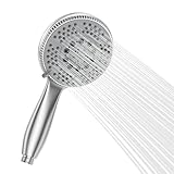Vinabo Wassersparende Handbrause Duschkopf Hochdruck-Handbrause 5 Strahlarten Handhled Duschkopf Duschkopf mit Regendusche und Massage Funktion, Chrom Brausekopf