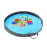 Spielzeug-Aufbewahrungsmatte, Organizer, Spielmatte für Kinder, Polyester, rund, große Tasche mit Griff, Korb für Spielzimmer, Klassenzimmer, Schlafzimmer, tragbare Aufbewahrung für Zuhause, Schule