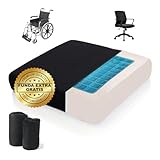 DaymandCare® | Antidekubitus Sitzkissen Rollstuhl | Dekubitus Schwarz | Sitzkissen Orthopädisch | Dekubitus Sitzkissen | Viskoelastisches und kühlendes Gel | Inklusive extra Abdeckung