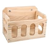 BESTonZON Holz Heuraufe Kaninchen Futterstation mit Zaun Design zur Futterreduktion Langlebiger Nager Heufutterspender für Kaninchen Meerschweinchen und Hamster Sicher und Einfach im Käfig