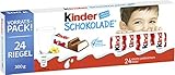 kinder Schokolade – Schokoriegel aus gefüllter Vollmilchschokolade – 1 Packung mit je 24 Einzelriegeln (24 x 12,5 g).