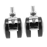 DOITOOL 2 Stück Bürostuhlrollen mit Bremse Schwerlastrollen für Hartböden Leise und Kratzfrei für Bürostühle Einfacher Einbau und Design