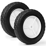 LALAGO 2 Stk. Ø200mm Gummiräder, 8in Rasenmäherrad Wagen Antriebsrad, Gummi Laufrad Ersatz Rad Achslochdurchmesser 12,7mm Tragfähigkeit 100kg für Grill Bollerwagen Rasentraktor Anhänger Mähmaschinen