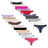 Libella 20er Pack String Tanga Damen Sexy Unterwäsche mit Spitze Mehrfarbig 3210 M