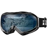 OutdoorMaster Unisex Skibrille OTG für Damen und Herren, Snowboard Brille Schneebrille 100% UV-Schutz skibrille für brillenträger, Anti-Nebel Snowboard Brille Ski Goggles für Jungen