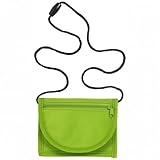 Kinder Geldbeutel Junge Mädchen | Geldbörse zum Umhängen | Portemonnaie mit Sichtfenster für Busausweis | Brustbeutel zum Schulanfang (grün)