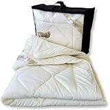 Meivita Merino Schaf-Schurwoll Winterdecke in 135x200 cm Schurwoll Winterbett Duo-Bett Duo-Steppdecke Winter Bettdecke