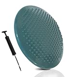 Ballsitzkissen Noppen 37 cm Türkis + passende Pumpe | Fitness, Yoga, Reha, Rückentraining Balance-Kissen, Luftkissen, Balance Pad, Noppenkissen core