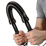 Physionics® Biegehantel - 30kg, Stahl, Schwarz, für Arm und Unterarm, Bizeps und Brust Krafttraining - Königsfeder, Power Twister, Armtrainer, Expander, Spannfeder, Widerstandsfeder