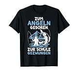 Zum Angeln Geboren Angler Fischer Kinder Junge Angel T-Shirt