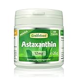 Greenfood Astaxanthin, 12 mg, hochdosiert, 60 Kapseln – natürliches starkes Carotinoid, ohne künstliche Zusätze, ohne Gentechnik.