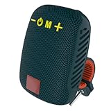 Fahrrad Bluetooth Lautsprecher, Kabelloser Lenkerlautsprecher mit FM Radio, Unterstützt Kopplung, Freisprechanrufe, Karteneinlegen, IPX5 Wasserdichter für Fahrradfahren, Wandern