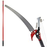 XPOtool Teleskop 2in1 Astsäge Astschere 100-200cm, Gartensäge mit Seilzug, Baumschere für Äste bis ca. Ø 30 mm, Teleskopsäge und Teleskopschere