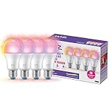 WiZ E27 LED Lampe Tunable White & Color, TESTSIEGER Stiftung Warentest (01/2024), dimmbar, 60W, 16 Mio. Farben, smarte Steuerung per App/Stimme über WLAN, Viererpack