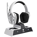 NUBWO G06 Pro Wireless Gaming Headset mit Ladestation für Headset und PS5 Controller, 17ms Niedrige Latenz, 120 Stündige Akkulaufzeit, Dynamische 50mm Treiber Weiß (Nicht mit Xbox Kompatibel)