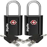 Diyife TSA Gepäckschlösser, [2 Stück 4 Schlüssel] Schlüsselschloss Sicherheitsschloss Reiseschloss für Reisekoffer Koffer Gepäcktasche Etui etc. (Schwarz)