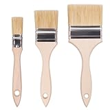 Malerpinsel - Set 25mm, 50mm, 76mm – Vielseitige Pinsel Wandfarbe & Lasur, Ergonomischer Holzgriff, Maler Pinsel mit Naturborstenmix für präzises Streichen - Lasurpinsel