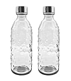 SodaBär | Glasflasche (Doppelpack) für Wassersprudler (SodaStream*,Aarke*,uvm.) im Retro Design | 0,7 l mit TWIN SECURE by SodaBär