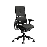 Steelcase Please Ergonomischer Bürodrehstuhl mit höhenverstellbarer Lumbalstütze Onyx Schwarz, 66 x 64 x 108