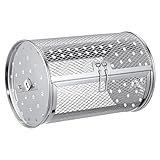Mipcase Heißluftfritteusenkorb Edelstahl mit Drehfunktion 18 X 12cm Lebensmittelecht mit Tür Drehspießkorb für Backofen zum Rösten von Nüssen und Kaffeebohnen Zubehör