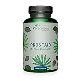 Prostata Komplex Vegavero® | 180 Kapseln Hochdosiert | Mit Sägepalmenextrakt, Kürbiskernen, Brennnessel & Mehr | Vegan & Ohne Zusätze