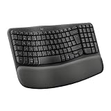 Logitech Wave Keys kabellose ergonomische Tastatur - Grafit, Spanisches QWERTY-Layout