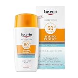 Eucerin Sun Face Hydro Protect Ultra-Light Fluid SPF 50+ Creme für alle Hauttypen, sogar empfindliche Haut mit fortschrittlicher Spectral-Technologie, 50 ml