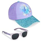 Disney Stitch Sonnenhut Kinder Mädchen Sommer Basecap Kinder Jungen und Sonnenbrille Set 100% UV Schutz Baseball Mütze ab 3 Jahren, Verstellbare Grosse (Lila)