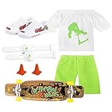 higyee Mini-Finger-Scooter, Mini-Roller, Finger-Scooter, mit Hose und Schuhen | Fingerspielzeug für sensorische Aktivitäten, Finger, Roller, Skateboard-Set