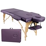 Eccellensedie Massageliege klappbar Kosmetikliege Massagetisch: 2-Zonen Holz Massageliegen Für Physiotherapie & Tattoo