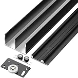 Schiebetürschienen-Set, Aluminiumschiene mit reibungsloser Bedienung für Zuhause und Büro, Doppelspur-Schiebetür-Schiebe-Riemenscheibe Führung
