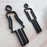 MRKU Selbstklebendes Acryl-Toilettensymbol für Badezimmertüren, geeignet für Hotels, Büros, Privathaushalte, Restaurants und Einkaufszentren.