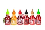 Flying Goose Sriracha scharfe Chilisaucen 6er Set (6 x 200ml) + esnado Drachenanhänger