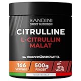 Bandini® L-CITRULLIN MALAT 2:1 500g Pulver | 3g Citrulline Malate je Dosis | Hochwertiges pflanzliches Citrullin | Pre Workout Supplement – Für Muskelaufbau | Hochdosiert, vegan, Geschmacksneutral