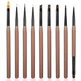 9 Stück Professionelle Nagel Pinsel Detail Für Gelnägel Nail Art Pinsel, Dotting Nagel Painting nail art set, acrylpinsel nägel, Nageldesign, Nagellack für Salon Hause DIY Maniküre