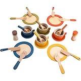 Halinuia Spielküche Zubehör Holz 26 Teiliges Teeservice Kinderküche Zubehör Küchenutensilien Kinderküchen Spielküche Zubehör Teeparty Spielküche Rollenspiele Geschenk für Kinder Mädchen Jungen