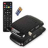 RED OPTICUM AX 300 Mini Sat Receiver - Digitaler Satelliten-Receiver HD - externer IR Sensor mit LED Display - HDMI - USB - 12V Netzteil ideal für Camping