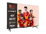 TCL 43P639 43 Zoll (108cm) LED Fernseher, 4K UHD, Smart TV, Google TV, HDR 10, Dynamic Colour Enhancement, 60Hz Motion Clarity, HDMI 2.1, Dolby Audio, Sprachsteuerung, Metallgehäuse, Alexa kompatibel