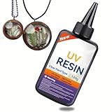 Uadme UV Harz Klar Transparent, UV Resin Schnellhärtend, Bastelkleber für Schmuckherstellung, Handyhüllen, Bastelzubehör, Kleine Formen und Harzmalerei (100g)