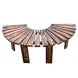 Halbrunde Gartenbank Anti-Korrosion Massivholz Parksitz Gebogene Outdoor-Möbel für Balkon & Terrasse Fächerförmiger Blumenhocker Stilvolle Gartendekoration